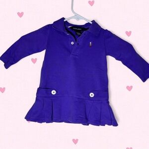 Ralph Lauren Purple Polo Dress Girls 9M Preppy Kidcore